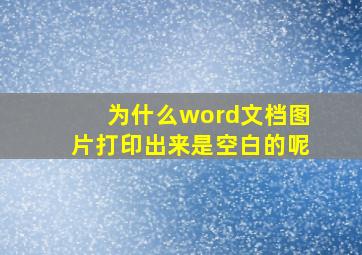 为什么word文档图片打印出来是空白的呢