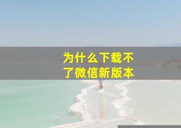 为什么下载不了微信新版本