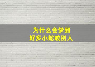 为什么会梦到好多小蛇咬别人