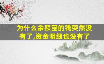 为什么余额宝的钱突然没有了,资金明细也没有了