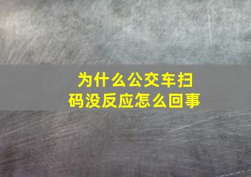 为什么公交车扫码没反应怎么回事