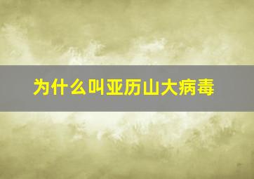 为什么叫亚历山大病毒