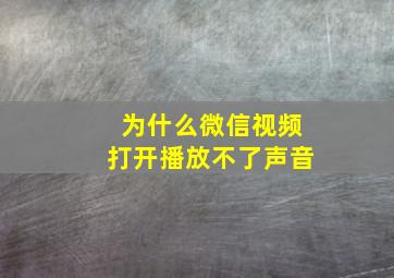 为什么微信视频打开播放不了声音