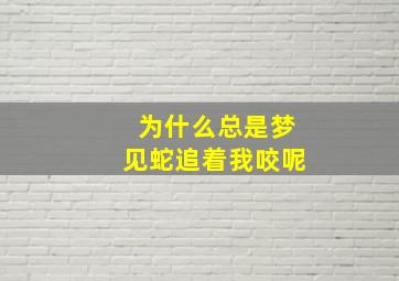 为什么总是梦见蛇追着我咬呢