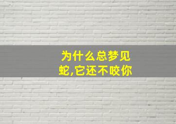 为什么总梦见蛇,它还不咬你