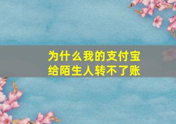 为什么我的支付宝给陌生人转不了账