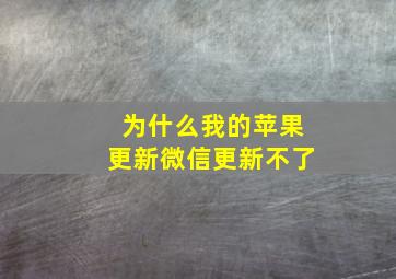 为什么我的苹果更新微信更新不了