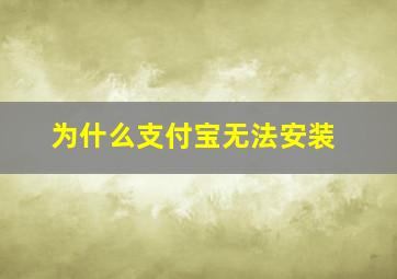 为什么支付宝无法安装