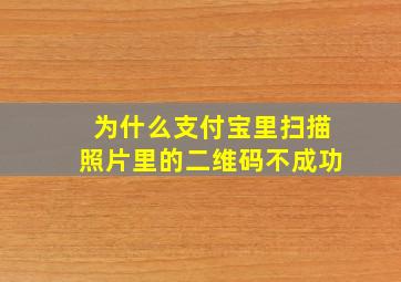 为什么支付宝里扫描照片里的二维码不成功