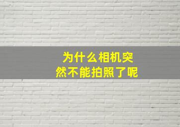 为什么相机突然不能拍照了呢