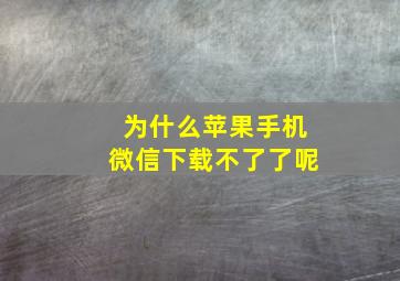 为什么苹果手机微信下载不了了呢