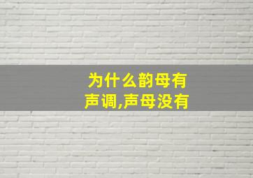 为什么韵母有声调,声母没有