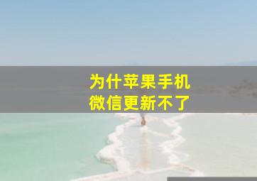 为什苹果手机微信更新不了