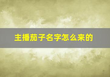 主播茄子名字怎么来的