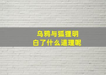 乌鸦与狐狸明白了什么道理呢