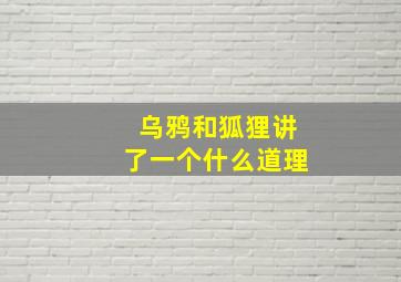 乌鸦和狐狸讲了一个什么道理