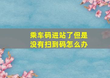 乘车码进站了但是没有扫到码怎么办