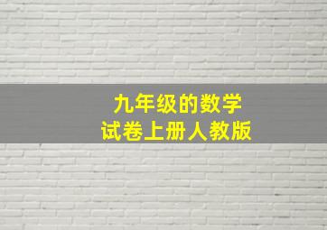 九年级的数学试卷上册人教版