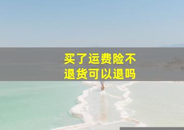 买了运费险不退货可以退吗