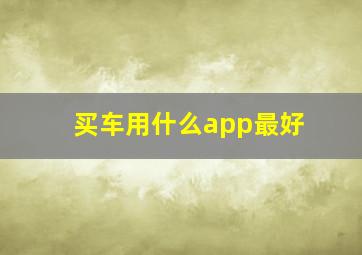 买车用什么app最好