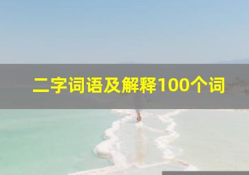 二字词语及解释100个词