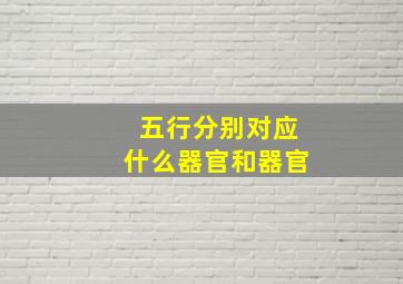 五行分别对应什么器官和器官