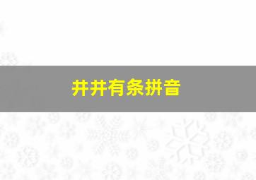 井井有条拼音