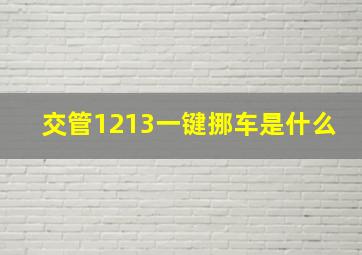 交管1213一键挪车是什么