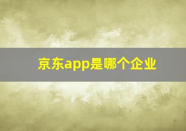 京东app是哪个企业