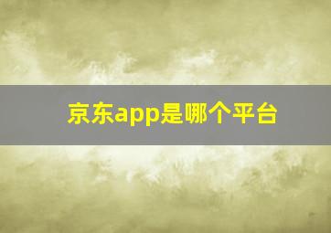 京东app是哪个平台