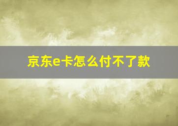 京东e卡怎么付不了款