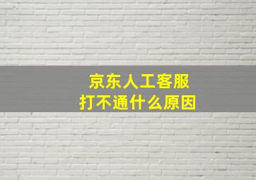 京东人工客服打不通什么原因