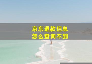 京东退款信息怎么查询不到