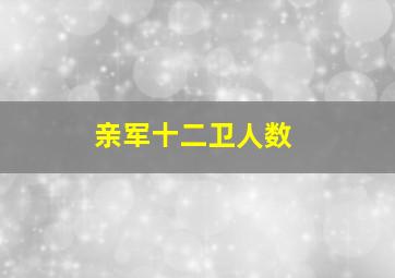 亲军十二卫人数