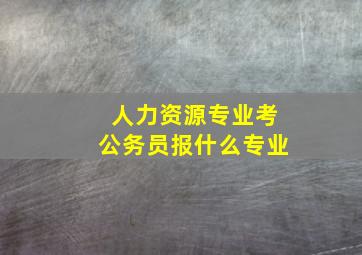 人力资源专业考公务员报什么专业