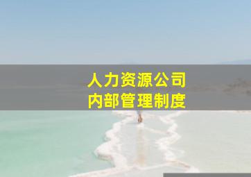 人力资源公司内部管理制度