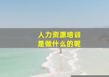 人力资源培训是做什么的呢