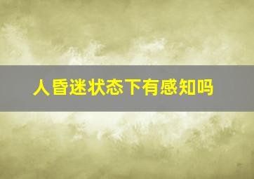 人昏迷状态下有感知吗