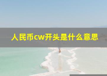 人民币cw开头是什么意思