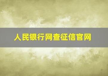 人民银行网查征信官网