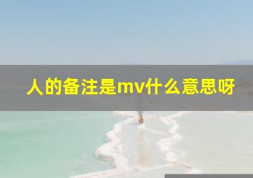 人的备注是mv什么意思呀