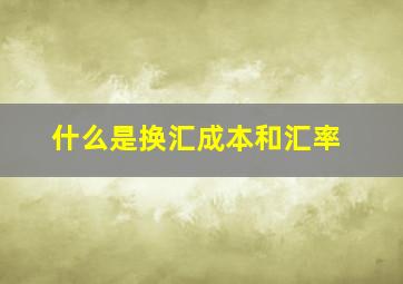 什么是换汇成本和汇率