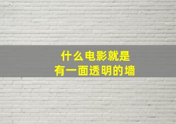 什么电影就是有一面透明的墙