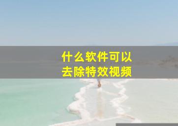 什么软件可以去除特效视频