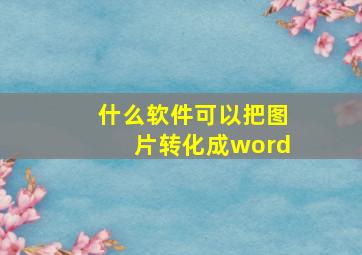 什么软件可以把图片转化成word