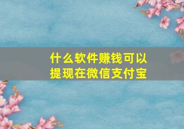 什么软件赚钱可以提现在微信支付宝