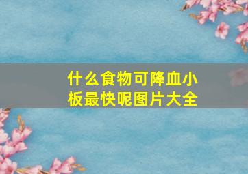 什么食物可降血小板最快呢图片大全