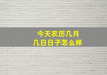 今天农历几月几日日子怎么样