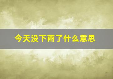 今天没下雨了什么意思