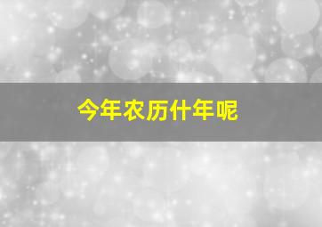 今年农历什年呢